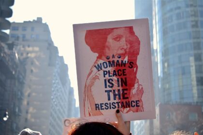 Womens rights march protest sign of princess leia