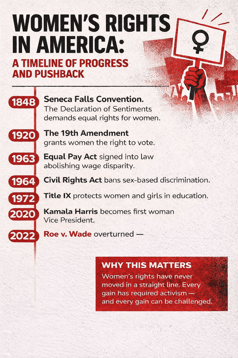 Women's rights timeline infographic