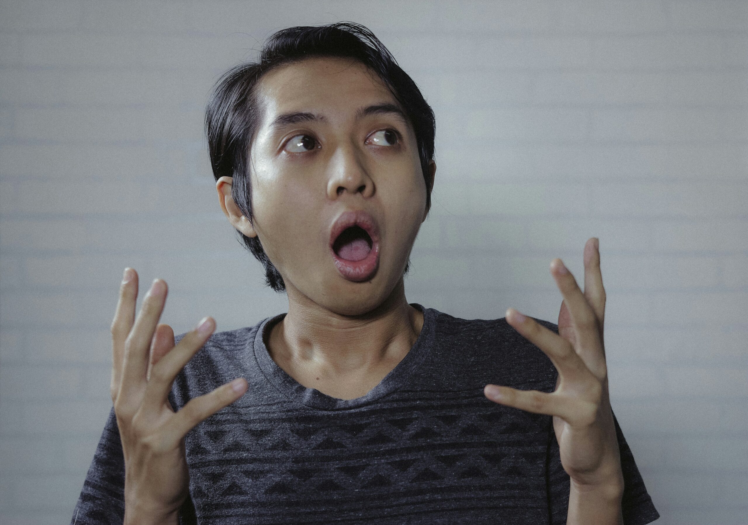 Climate change myths man with a surprised look on his face