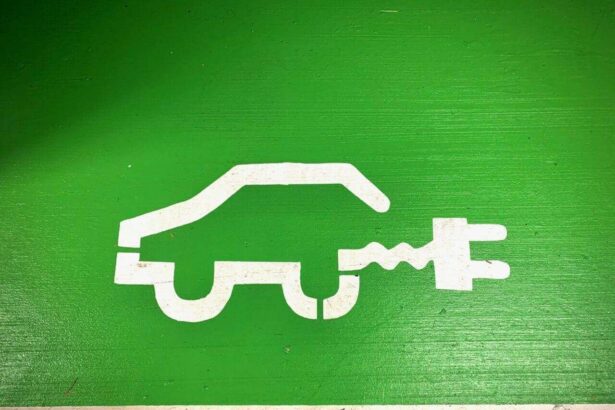 Electric car drawing painted on a wall