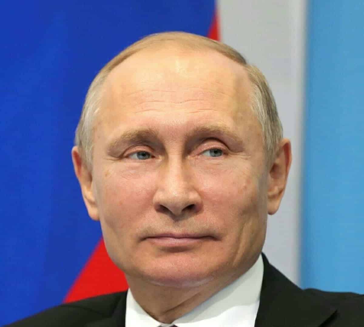 Vladimir Putin close-up. Russia launched a drone attack onUktainexlast night.