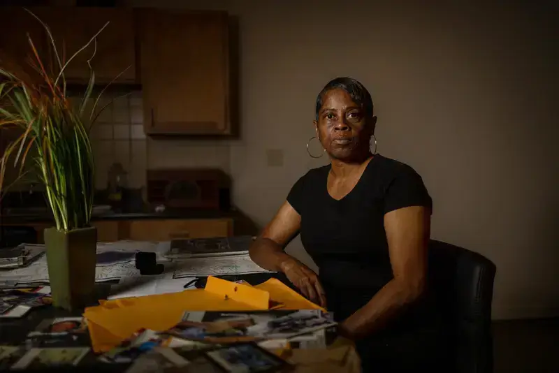 Louisiana prisons kentrell parker’s mother sits at a kitchen table covered in documents