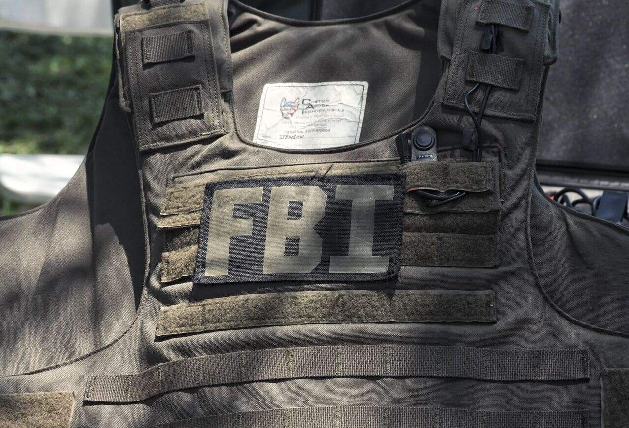A used fbi protective vest.