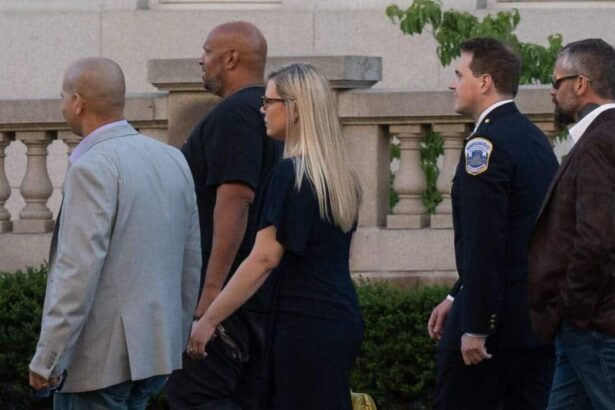 The first night of the january 6th hearings, as capitol police sgt. Aquilino gonell, capitol police sgt. Harry dunn; erin smith, widow of officer jeffrey smith, metropolitan police department officer daniel hodges, and michael fanone arrive for the hearing.