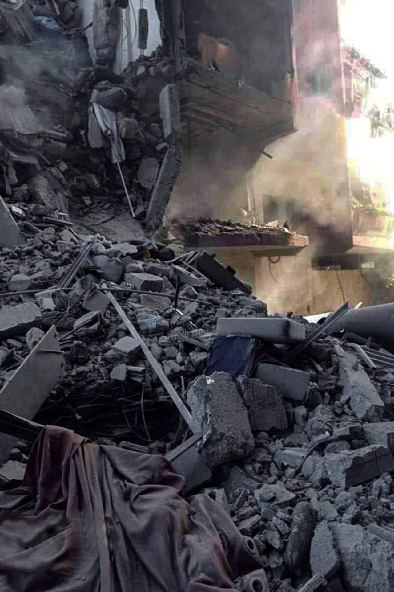 Destruction in gaza caused by the indiscriminate bombing by the idf