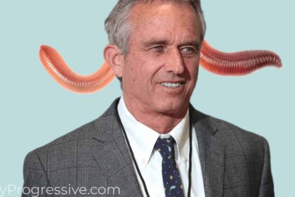 Rfk jr with a worm through his head