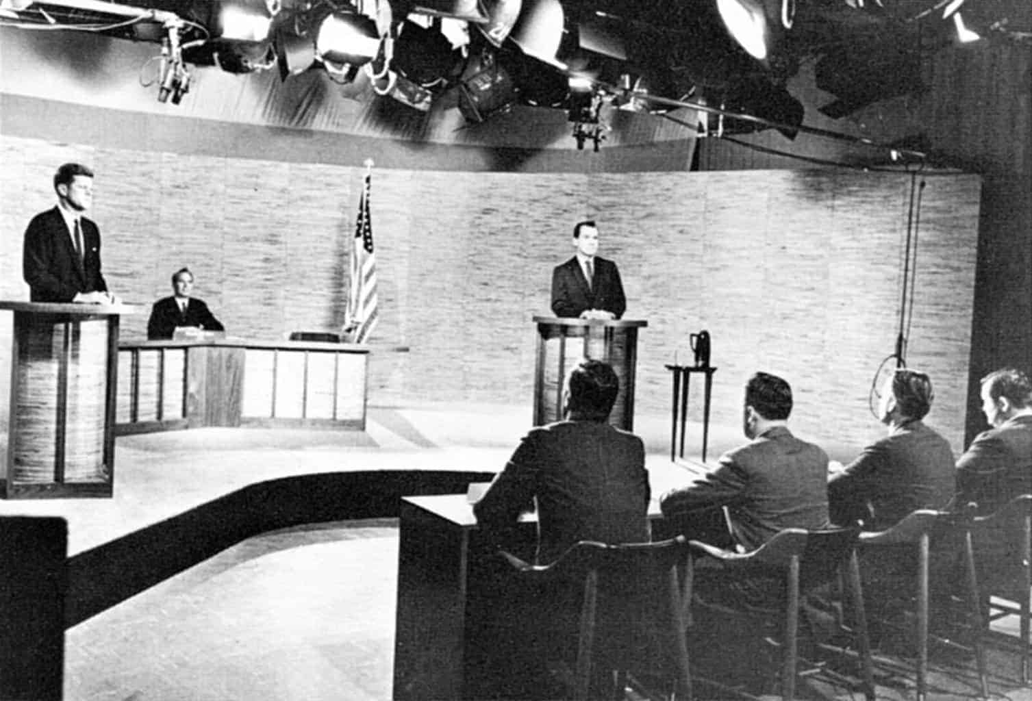 Photo of the second of the four presidential debates held during the 1960 presidential election. This debate took place in Washington D.C. at NBC's WRC-TV studios on October 7, 1960.
