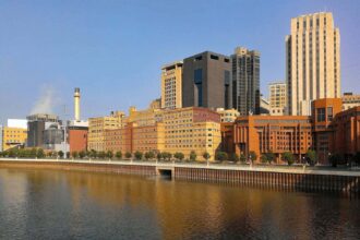Energy systems: downtown st. Paul minnesota riverfront