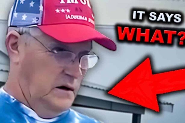 Christian nationalist trump supporter interview with an older man with glasses wearing a red, white, and blue hat.