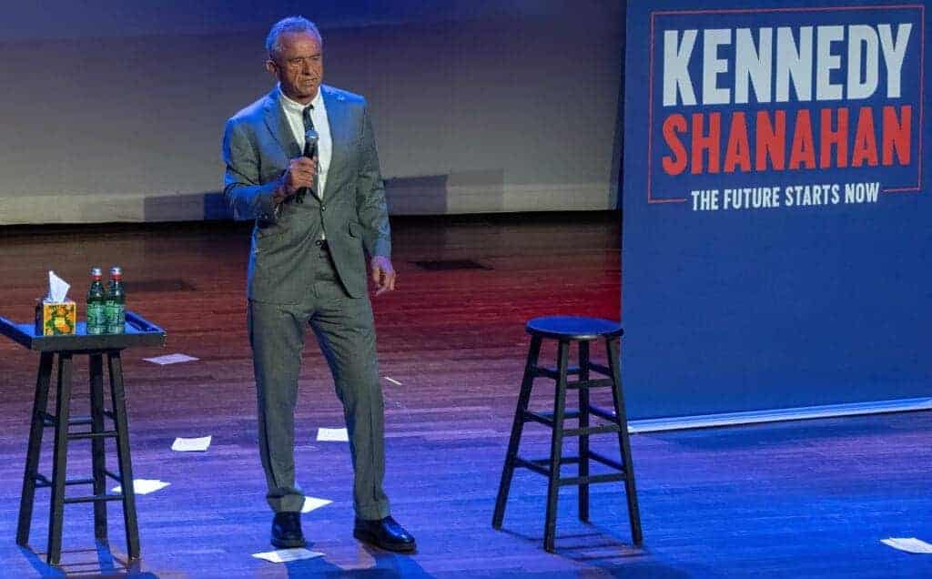 Robert kennedy, jr. On stage at a nashville auditorium