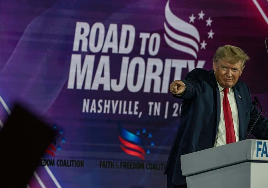 Donald Trump speaking in Nashville, TN.