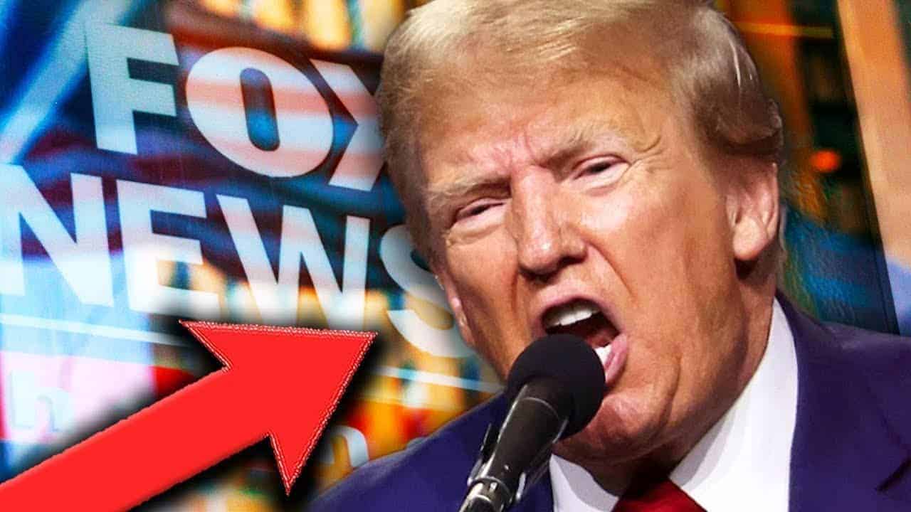 Donald trump with fox news studio behind him