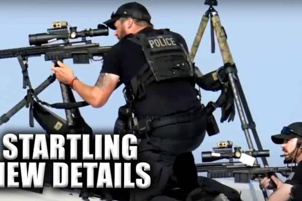 Police snipers on a rooftop