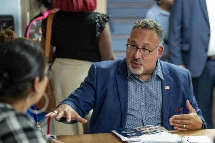 Title ix rule u. S. Secretary of education miguel cardona speaks with families at the mattie rhodes center in kansas city