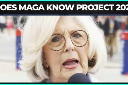 Trump supporter being interviewed at a rally