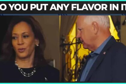 Kamala harris and tim walz during their taco recipe video