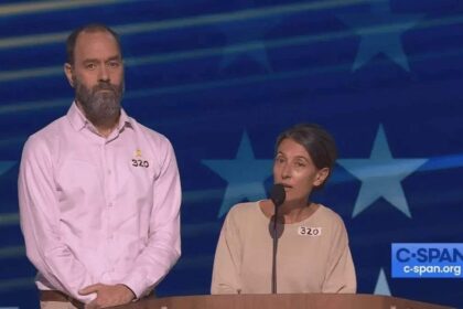 Parents of a son taken hostage by hamas speak at the 2024 dnc.