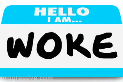 Hello i am…nametag with woke on it. Don't look up