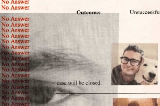 Illustration by vanessa saba that includes photos of a man with his dog and his mother holding him as a baby