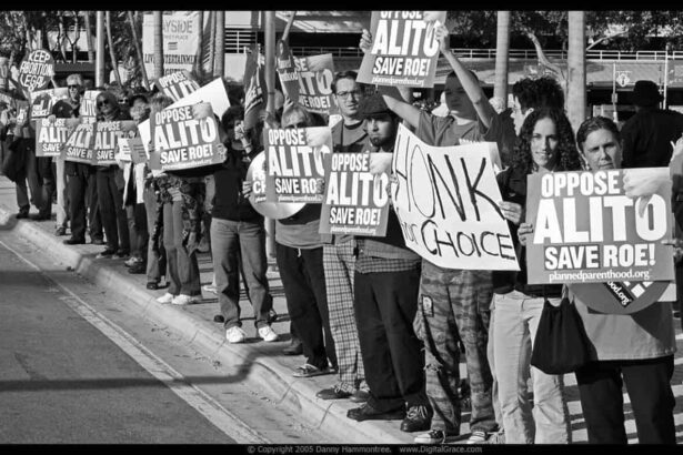 There was a rally saturday against the nomination and confirmation of judge samuel a. Alito in downtown miami. The rally centered on freedom of choice and the belief that judge samuel a. Alito along with chief justice john roberts will swing the supreme court way to the right and overturn roe v. Wade.
