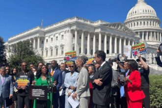 U. S. Rep. Terri sewell, democrat of alabama, speaks at a press conference on voting rights legislation outside the u. S. Capitol on sept. 10, 2024. She said she is looking forward to reintroducing a voting rights act bill named after the late rep. John lewis, georgia democrat and voting rights icon.