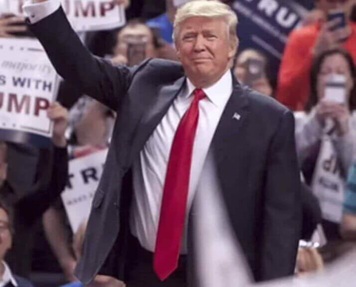President Donald Teump at a rally in 2017.