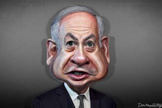Caricature of benjamin netanyahu