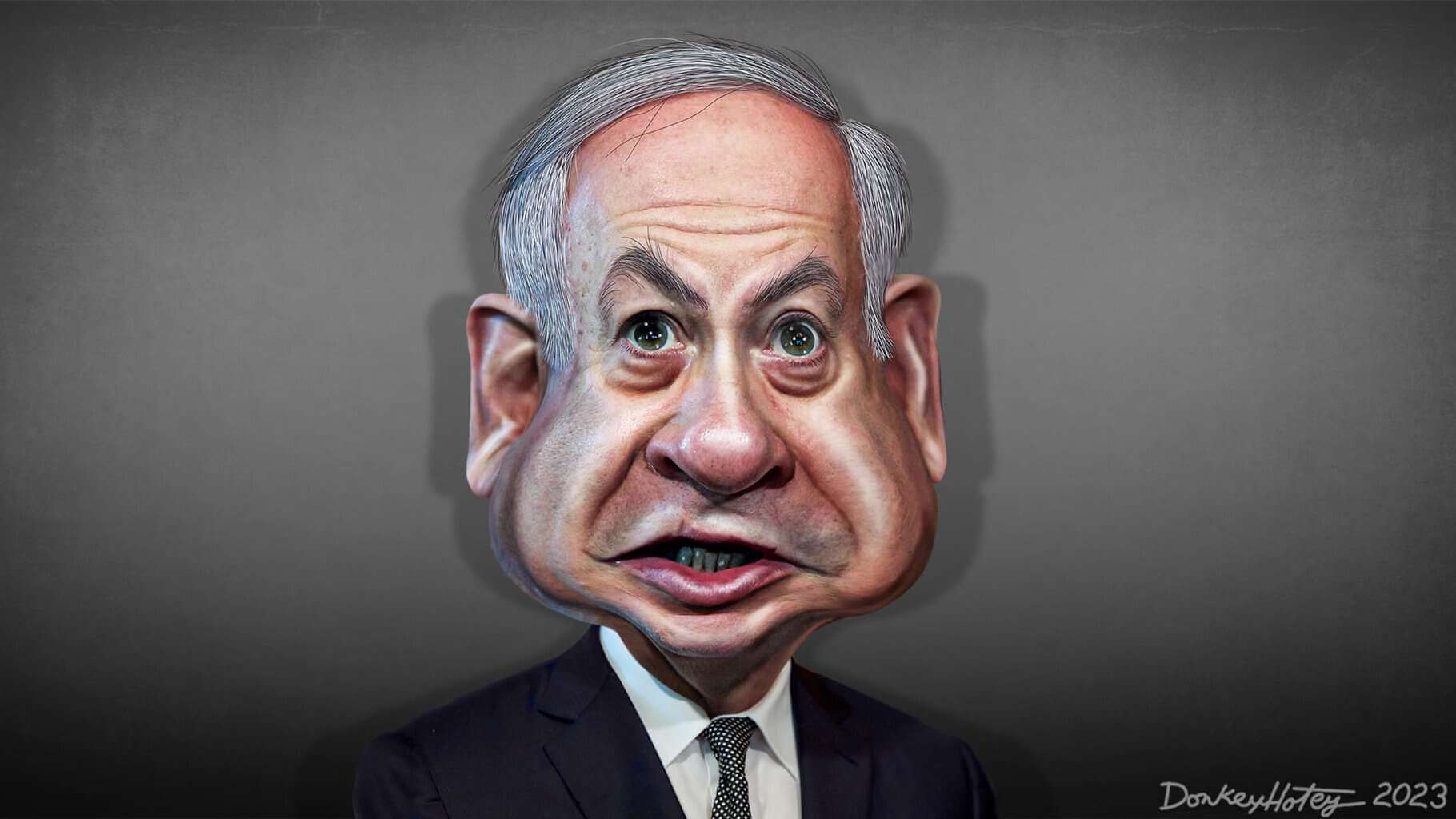 Caricature of benjamin netanyahu