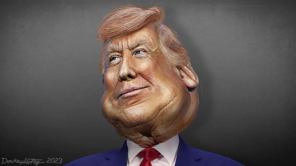 Caricature of Donald Trump