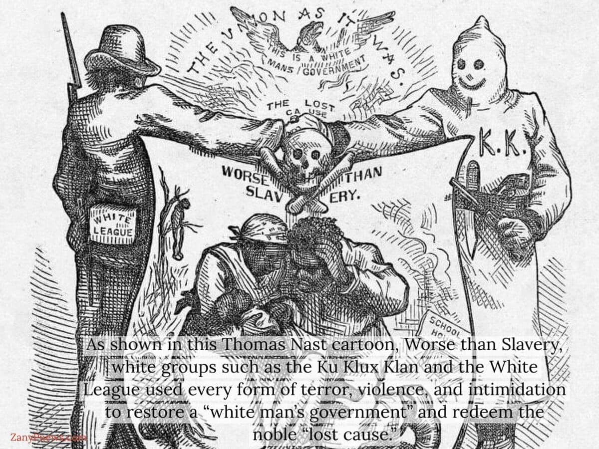 Cartoon from the 1800’s depicting White Nationalism as being worse than slavery