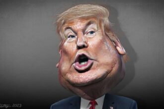 Detroit caricature of donald trump