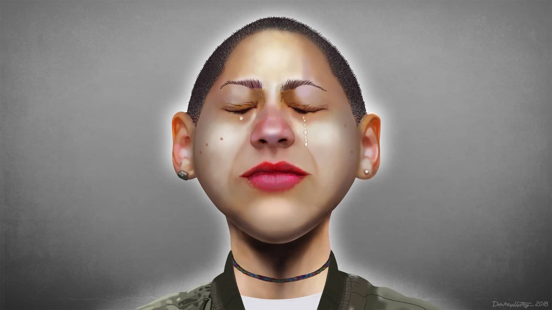 Caricature of emma gonzález