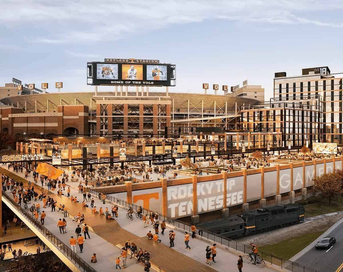 A rendering of the proposed general neyland entertainment district project.