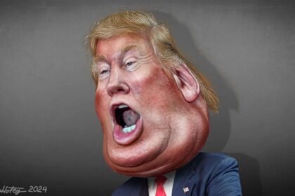 Caricature of donald trump yelling