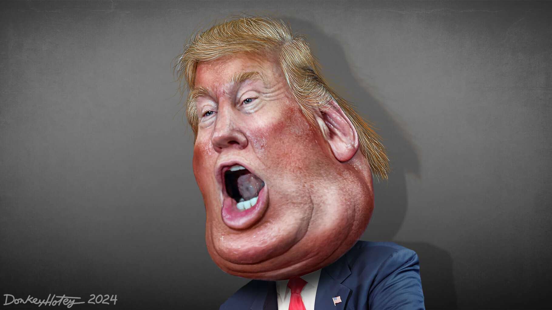 Caricature of donald trump yelling