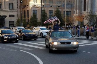 Celebration in philadelphia after biden win in 2020