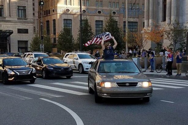Celebration in philadelphia after biden win in 2020