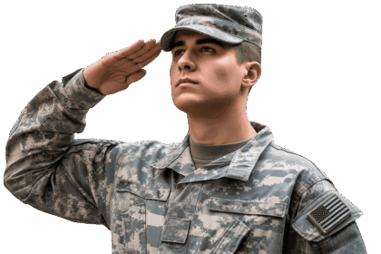 Us military: an army soldier salutes