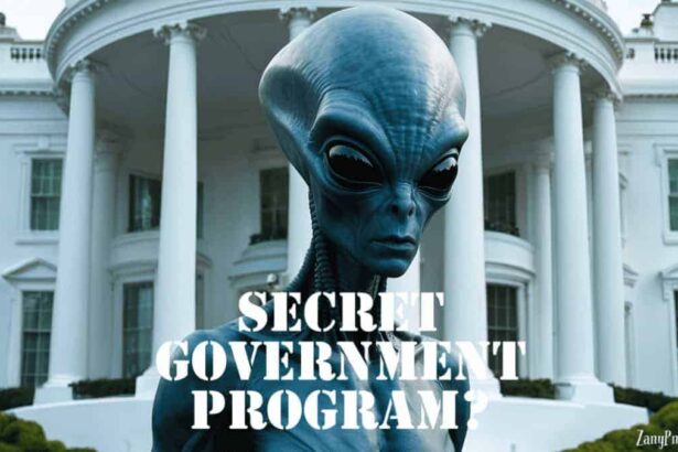 Alien standing in front of the white house