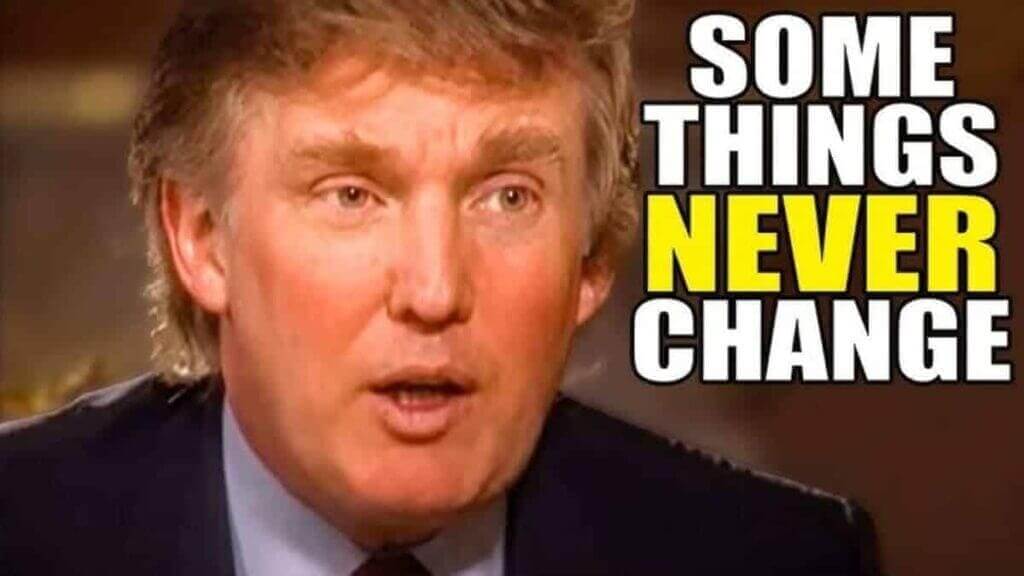 Photo of Donald Trump as a much younger man in an interview