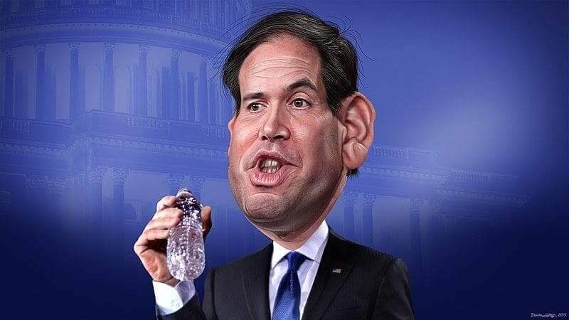 Caricature of marco rubio, a trump pick