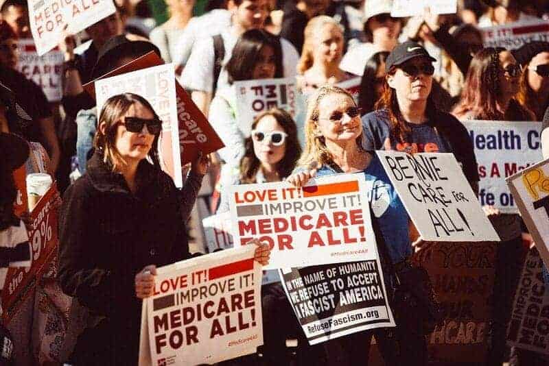 Medicare for all rally fora anuiversal