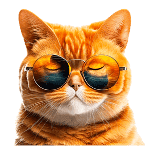 Orange cat wearing sunglasses avatar