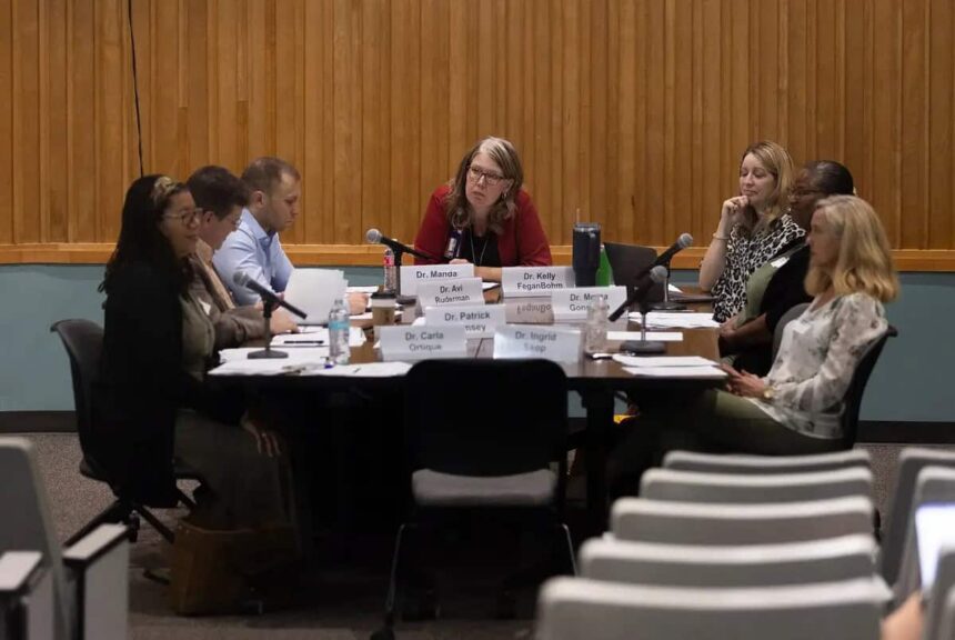 The Texas Maternal Mortality and Morbidity Review Committee in Austin on Sept. 27, 2024. Many Texans at Friday's meeting questioned the committee's decision not to review maternal deaths for the first two years after Texas passed new abortion restrictions.