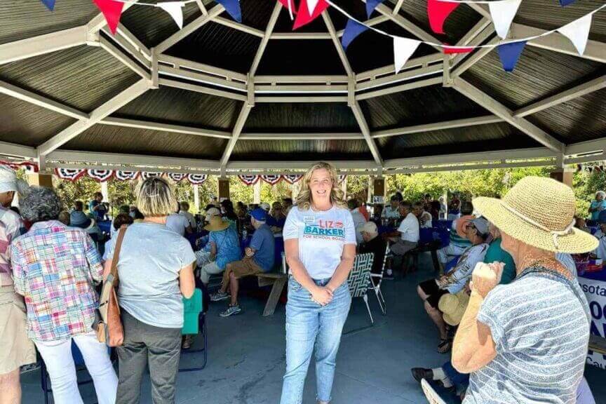Moms demand action candidate Mother of four and former school psychologist, Liz Barker, successfully ran for the School Board District 2 in Sarasota, Florida.