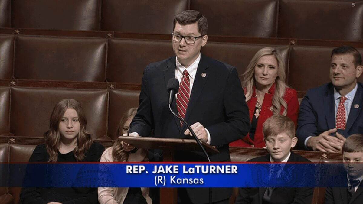 U.S. Rep. Jake LaTurner speaks in the House of Representatives