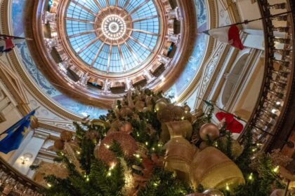 Christmas tree in the kansas capital building