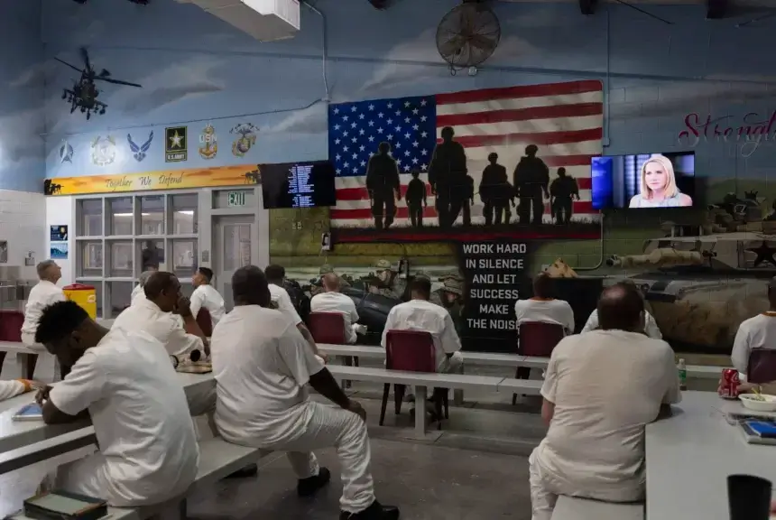 2024 in photos Men incarcerated at the Bartlett Innovation Unit sit in a dormitory-style room on Nov. 21, 2024.