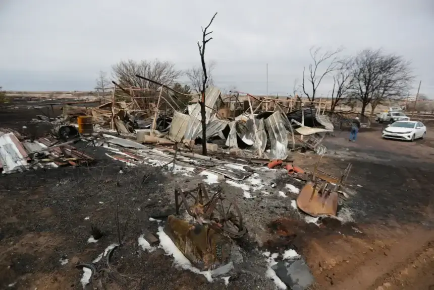 A home near Fritch was destroyed by fire on Feb. 29, 2024. 