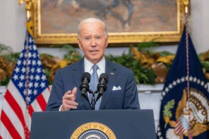 Biden delivers a statement to americans